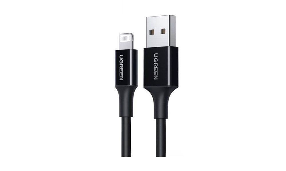 Ugreen 80822, MFi, USB-A Male to Lightning Male Cable Nickel Plating ABS Shell 1m (Black)