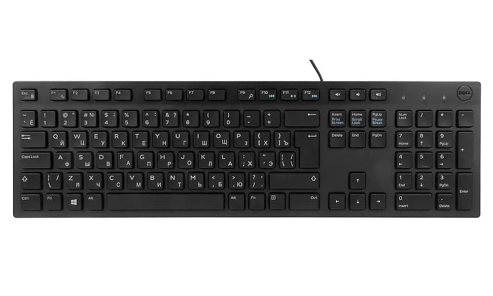 Dell Multimedia Keyboard-KB216 Russian (QWERTY) - Black 580-ADGR