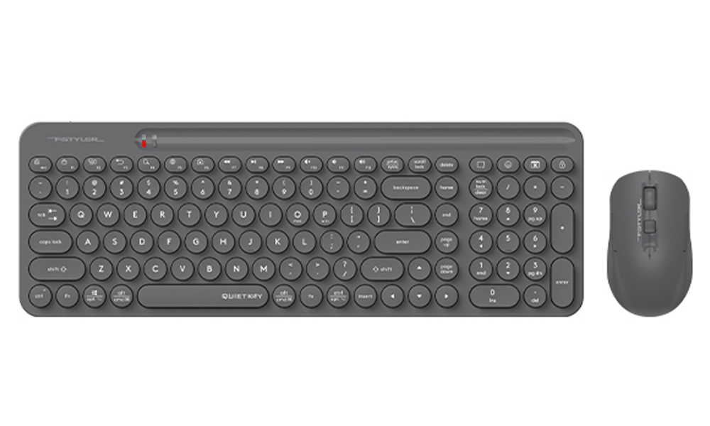 A4Tech FG3300 Air2 Fstyler 2.4G Wireless Power-Saving QuietKey Combo Set (FGK33 AS+FG16S Air2) USB (Grey) (US+Russian) | 10~15 m