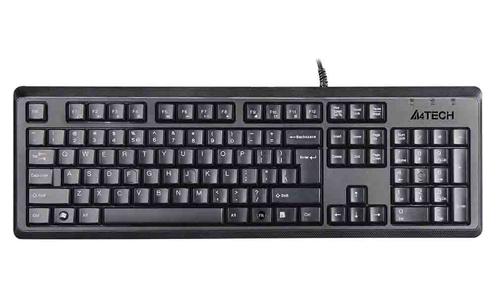 A4Tech KR-92 COMFORT ROUND EDGE KEYBOARD USB BLACK US+RUSSIAN