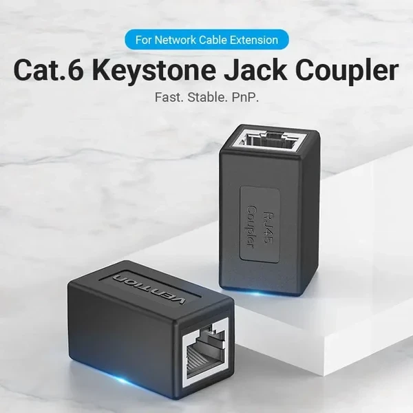 Vention IPVB0 Cat.6 FTP Keystone Jack Coupler Black