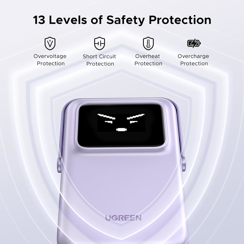 Ugreen PB572 (45328) Uno, 10000mAh, Magnetic Wireless Power Bank, Purple