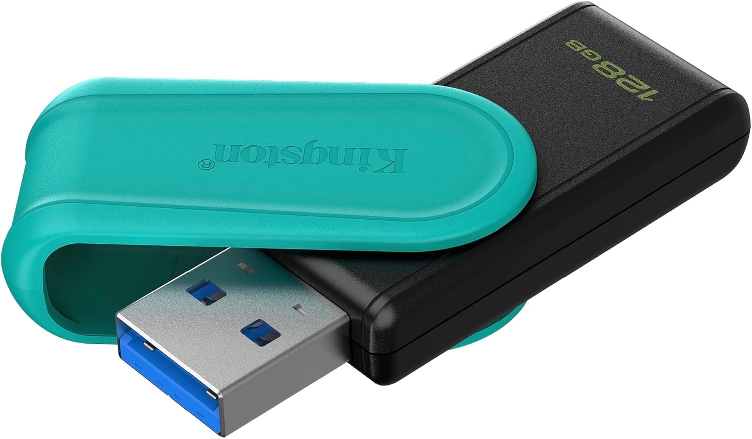 Kingston DataTraveler Exodia S USB Flash Drive - 128GB - USB 3.2 Gen 1 - USB Type A - Black/Turquoise