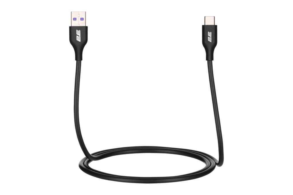 2E Сable USB-A > microUSB charge/data, 1m, Glow, black 2E-CCAM-BL