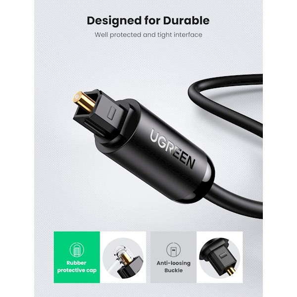 Ugreen AV122 (70892) Toslink Optical Audio Cable 2m (Black)