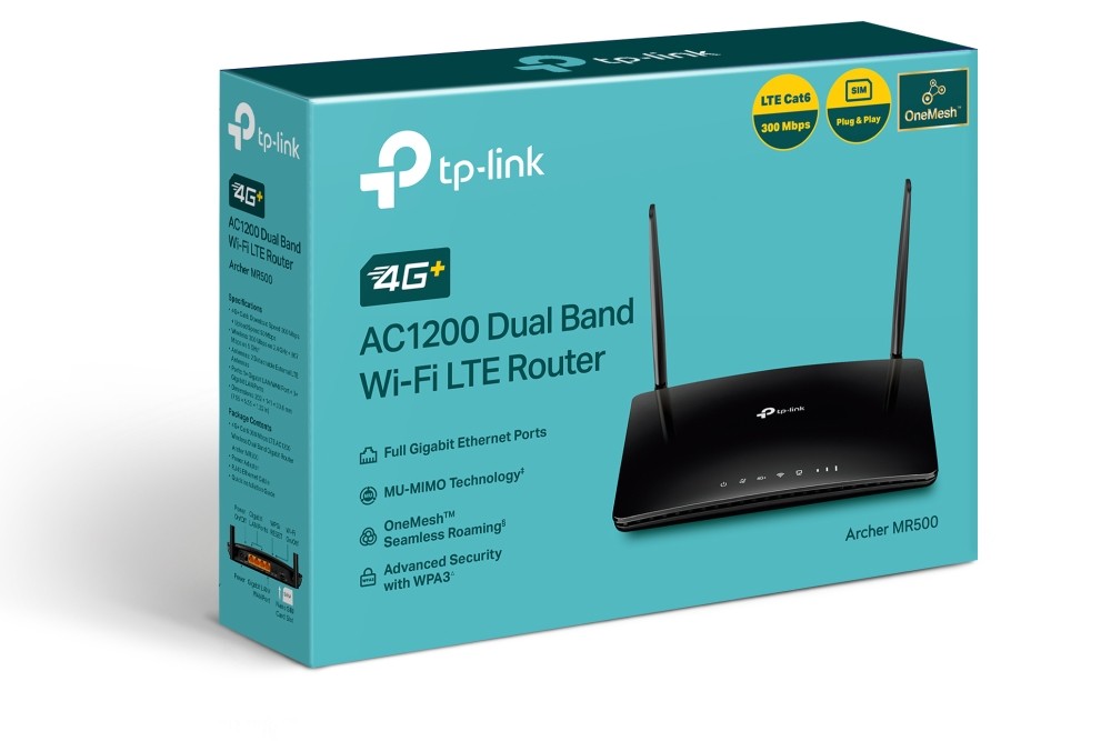 TP-Link, Archer MR500, 4G+ Cat6 AC1200 Wireless Dual Band Gigabit Router