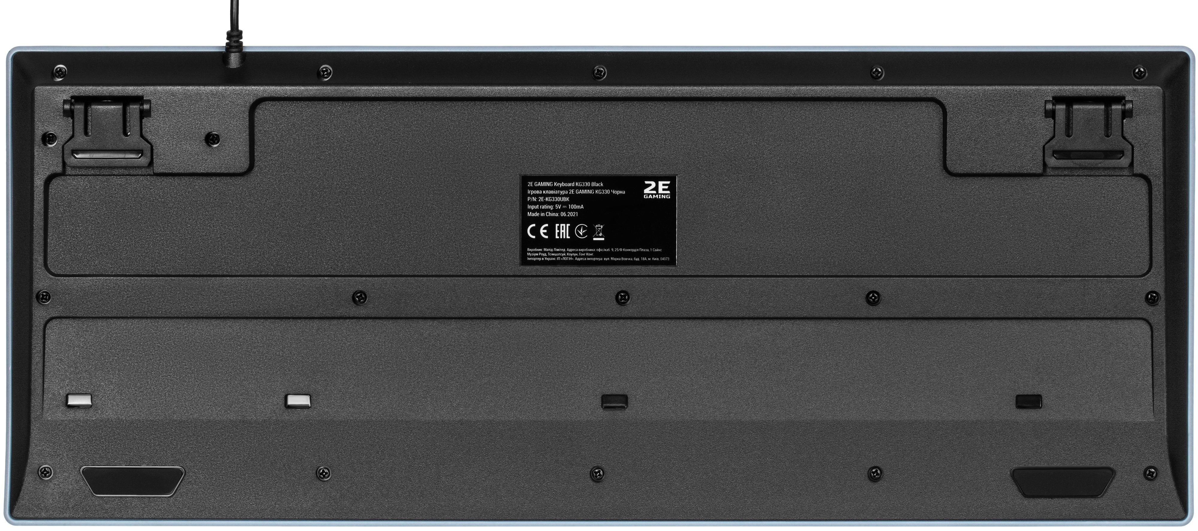 2E GAMING Membrane keyboard KG330 104key, USB-A, EN/UA/RU, LED, black 2E-KG330UBK