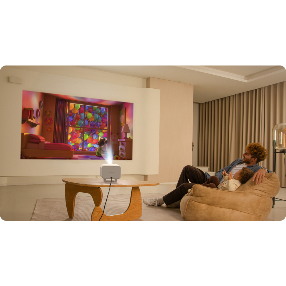 Yaber L2 Plus Home Cinema, LCD Projector, FHD 1920x1080, 700lm, JBL Speakers, White