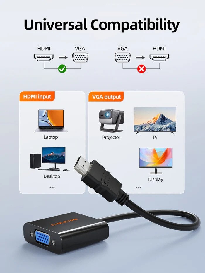 Cabletime CT-AV582-HAVGAG-B0.2 HDMI to VGA Adapter