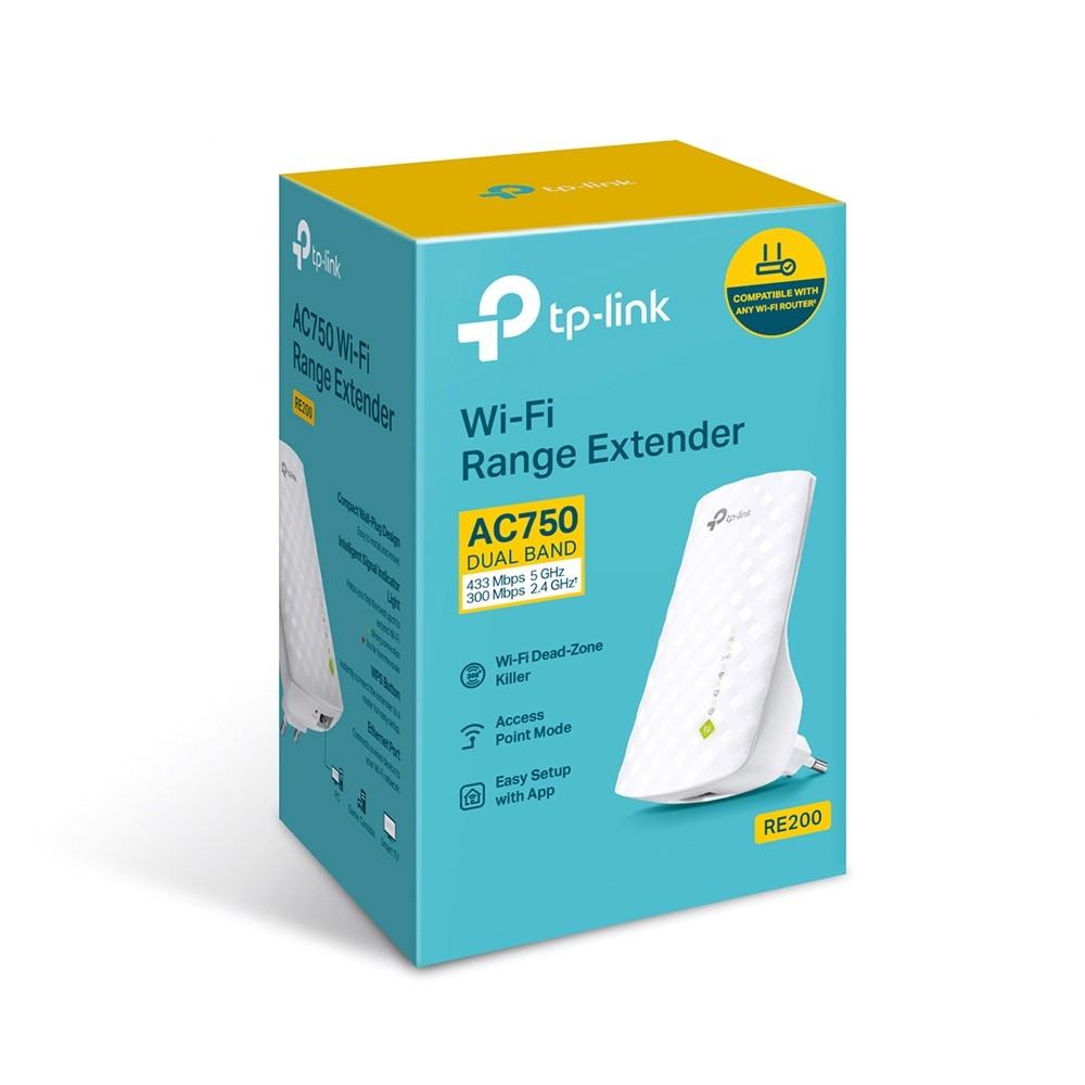 რადიო ქსელი RE200 TP-Link,  AC750 Wi-Fi Range Extender