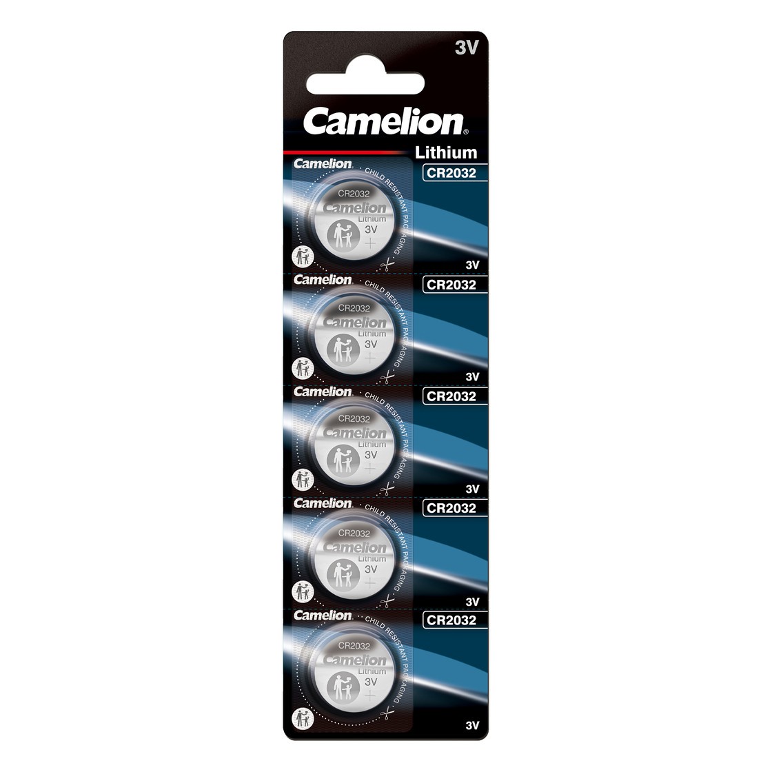 2640Camelion Lithium Button Cell 2032 size, 5 pc blister CR2032-BP5 4260033152640