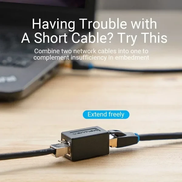 Vention IPVB0 Cat.6 FTP Keystone Jack Coupler Black