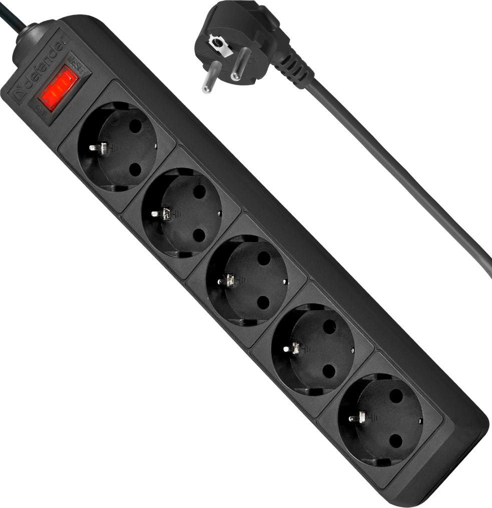 Defender ES 3 3.0m black 5 outlets