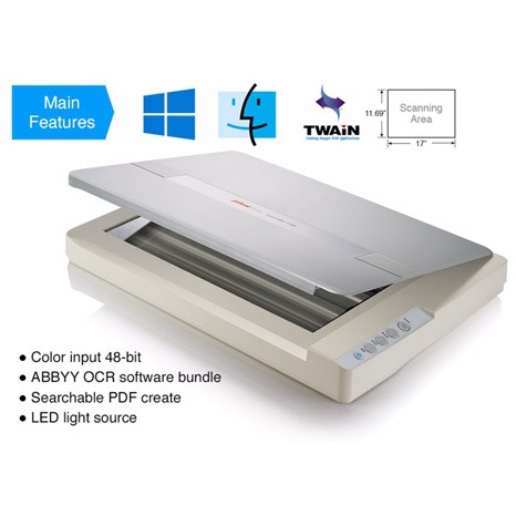 Plustek OPTICSLIM 1180, A3+ FLACHBETTSCANNER CIS