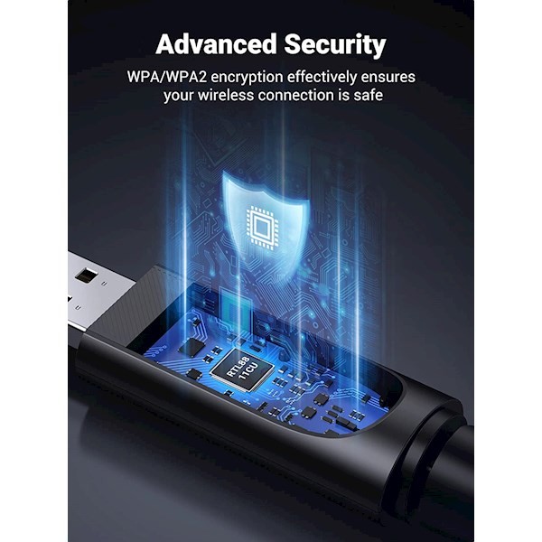 Ugreen CM496 (90339), Wifi Adapter, Black