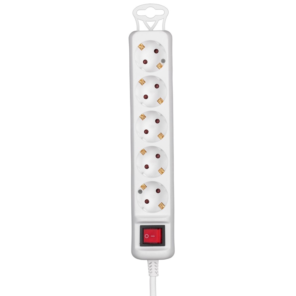 2E 5XSchuko switch, 3G*1.5mm2, 5м, white 2E-U05ES15M5