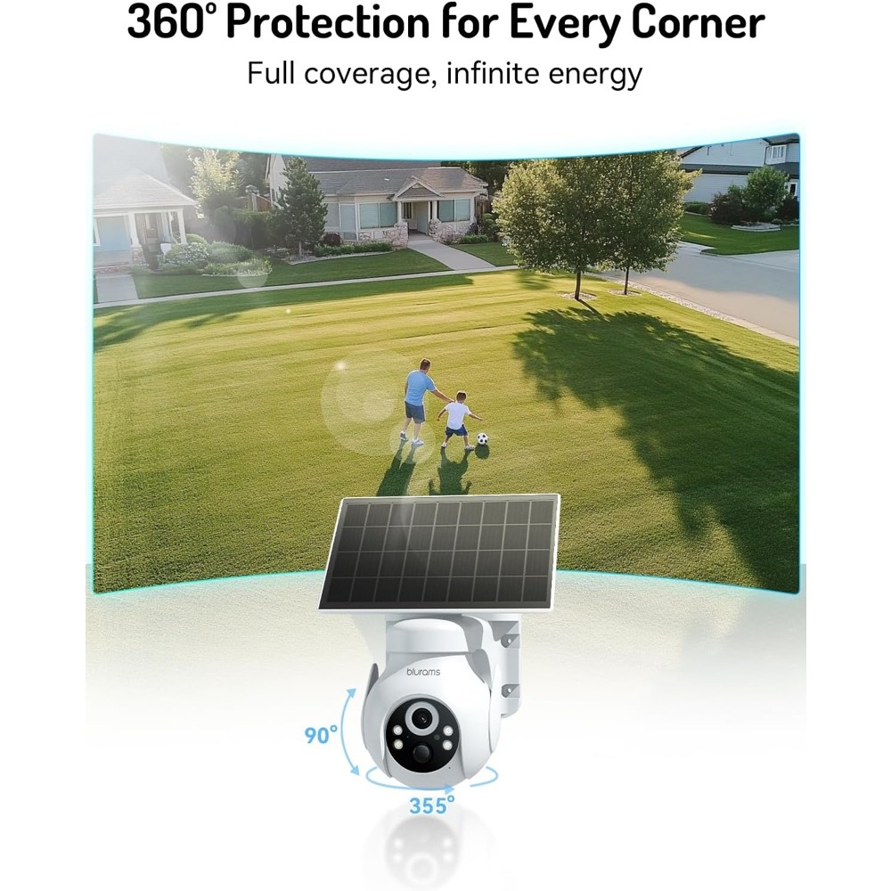 Blurams E20C, 3Mp, Solar Wireless 2K PTZ Security Camera, White