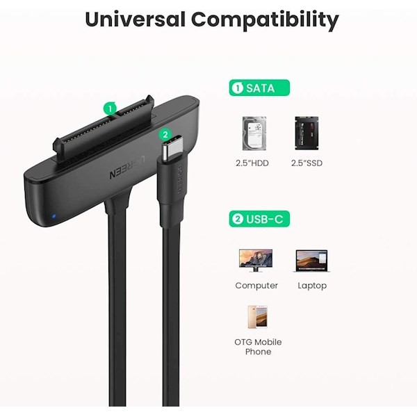 Ugreen USB-C to 2.5-Inch SATA Converter 50cm (70554)