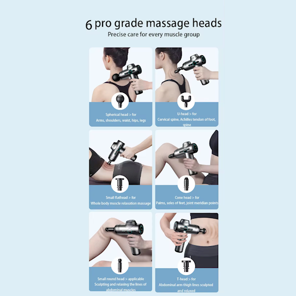 ALLX AXM-324G, 18W, 3200Rpm, Mini Massage Gun, Gray