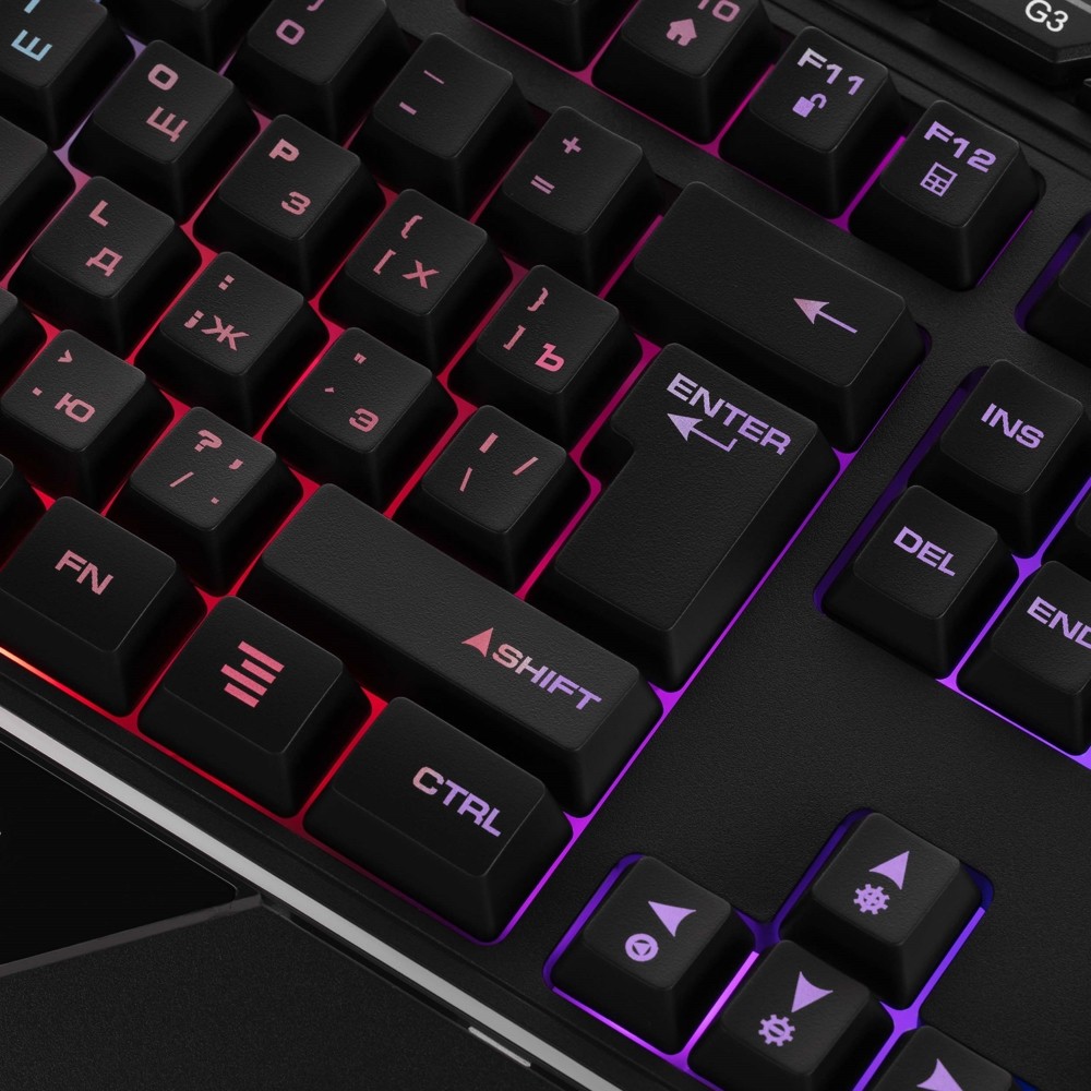 2E GAMING Membrane keyboard KG315 110key, USB-A, EN/RU, RGB, black 2E-KG315UBK_AK
