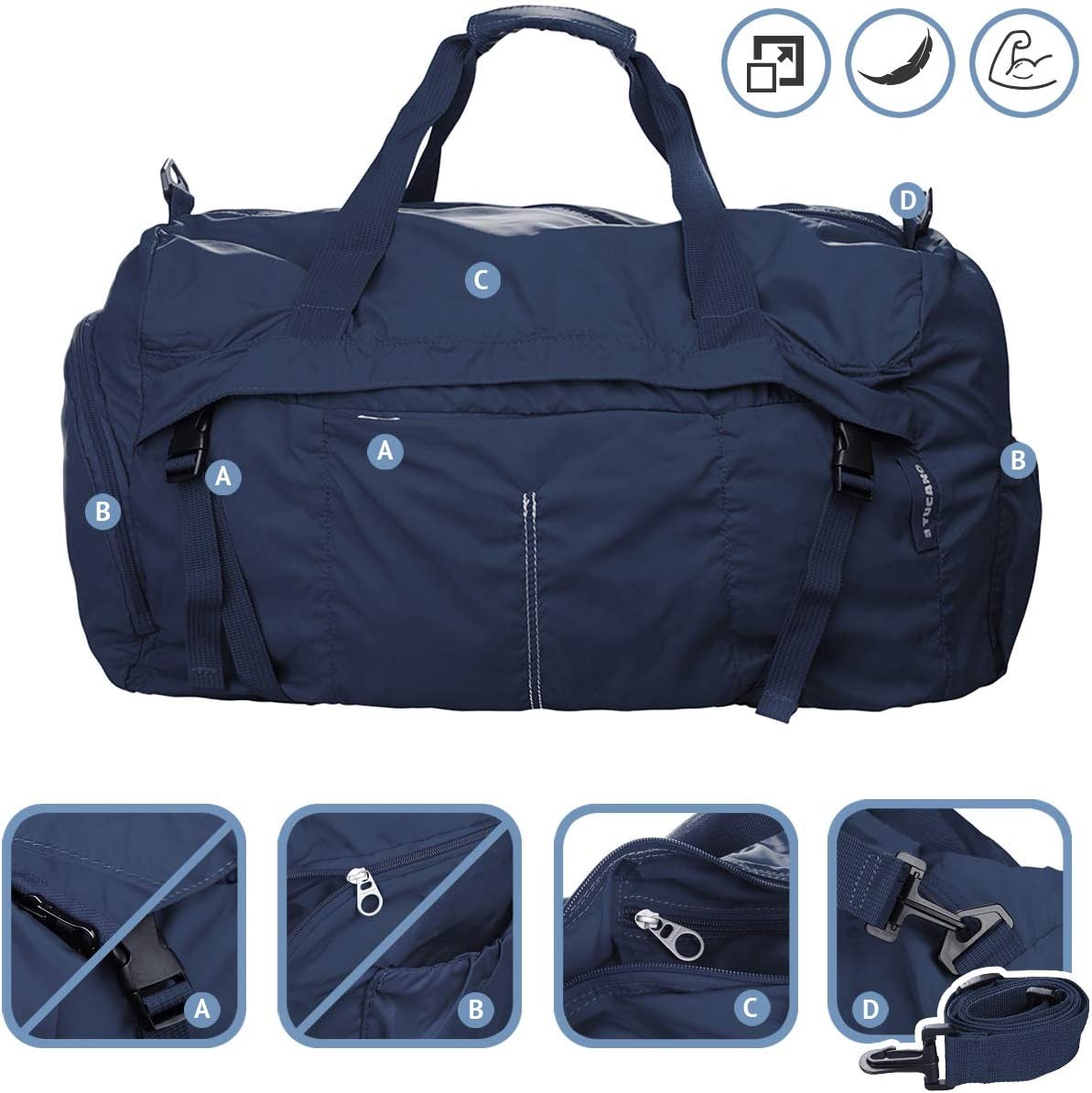 Tucano COMPATTO XL WEEKENDER PACKABLE BLUE BPCOWE-B