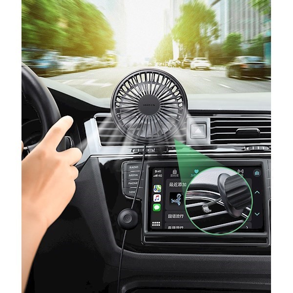 Ugreen LP436 (10421) Air Vent Car Electric Fan, Black