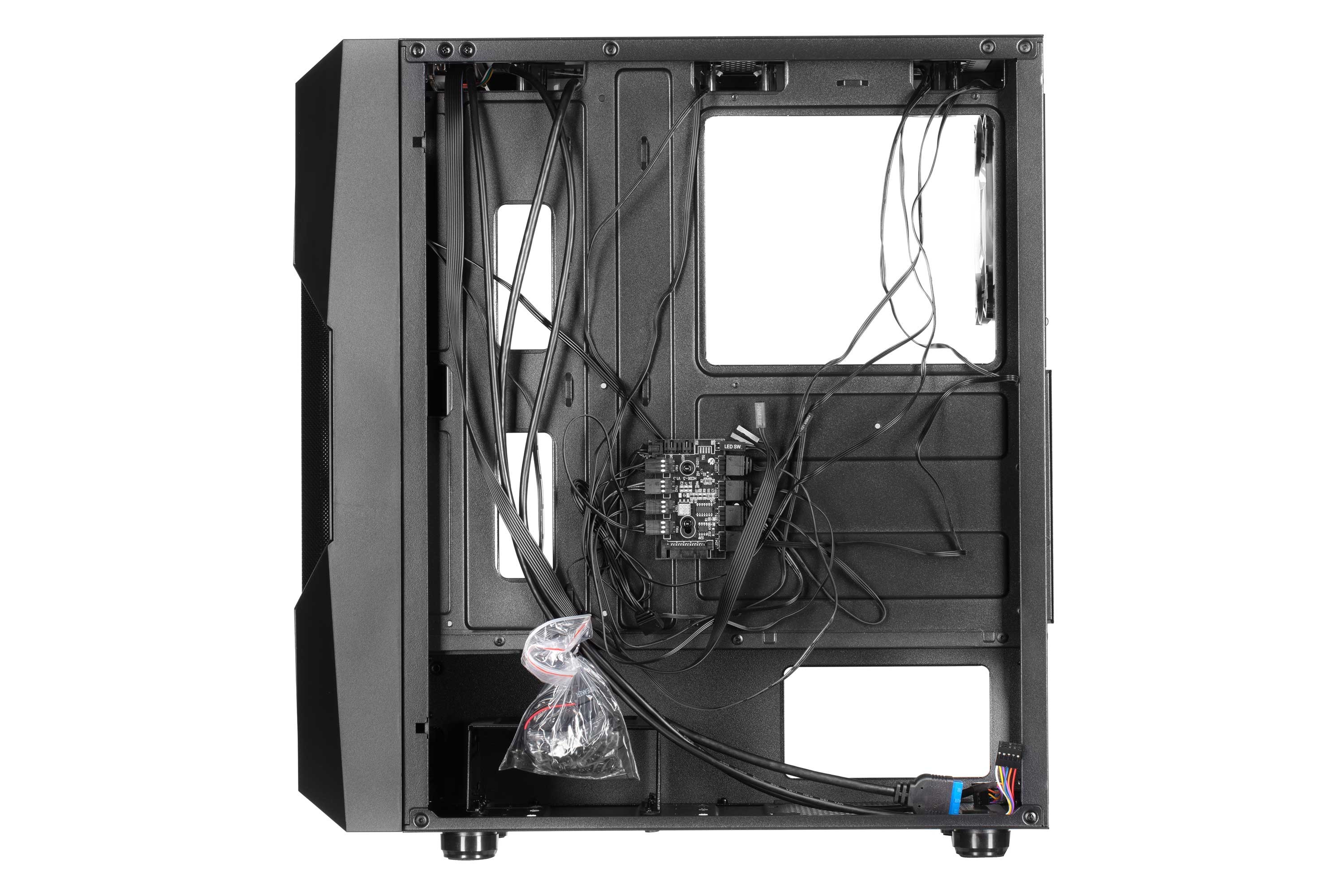 2E GAMING PC case Galaxy G2055 without PSU, 2xUSB3.0, 1xUSB2.0, 3x120mm ARGB, VGA 345mm, LCS ready, HUB, TG Side Panel, ATX, black 2E-G2055