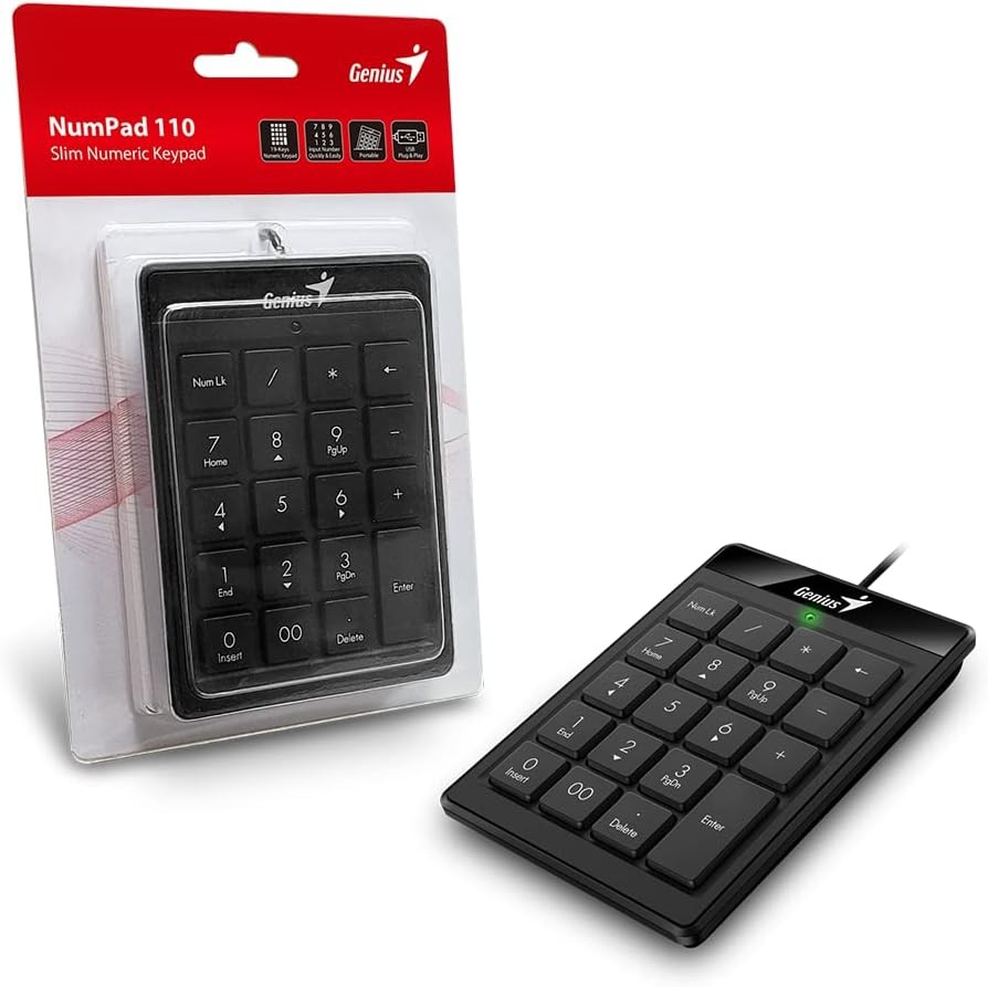 Genius, NumPad 110, Portable Numberpad, USB, Black.