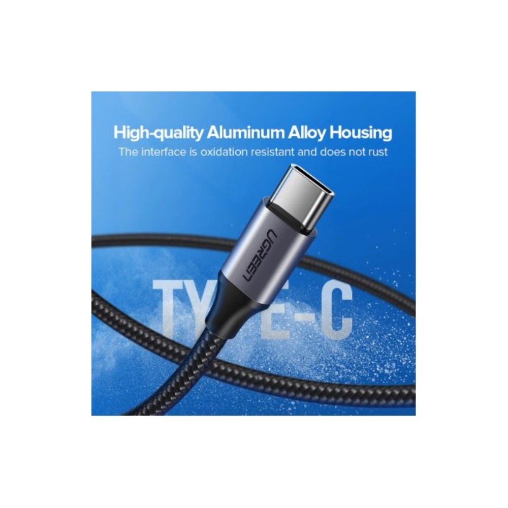 Ugreen US288 UGREEN USB 2.0 A to Type C Cable Nickel Plating Aluminum Braid 1m (Black) 60126