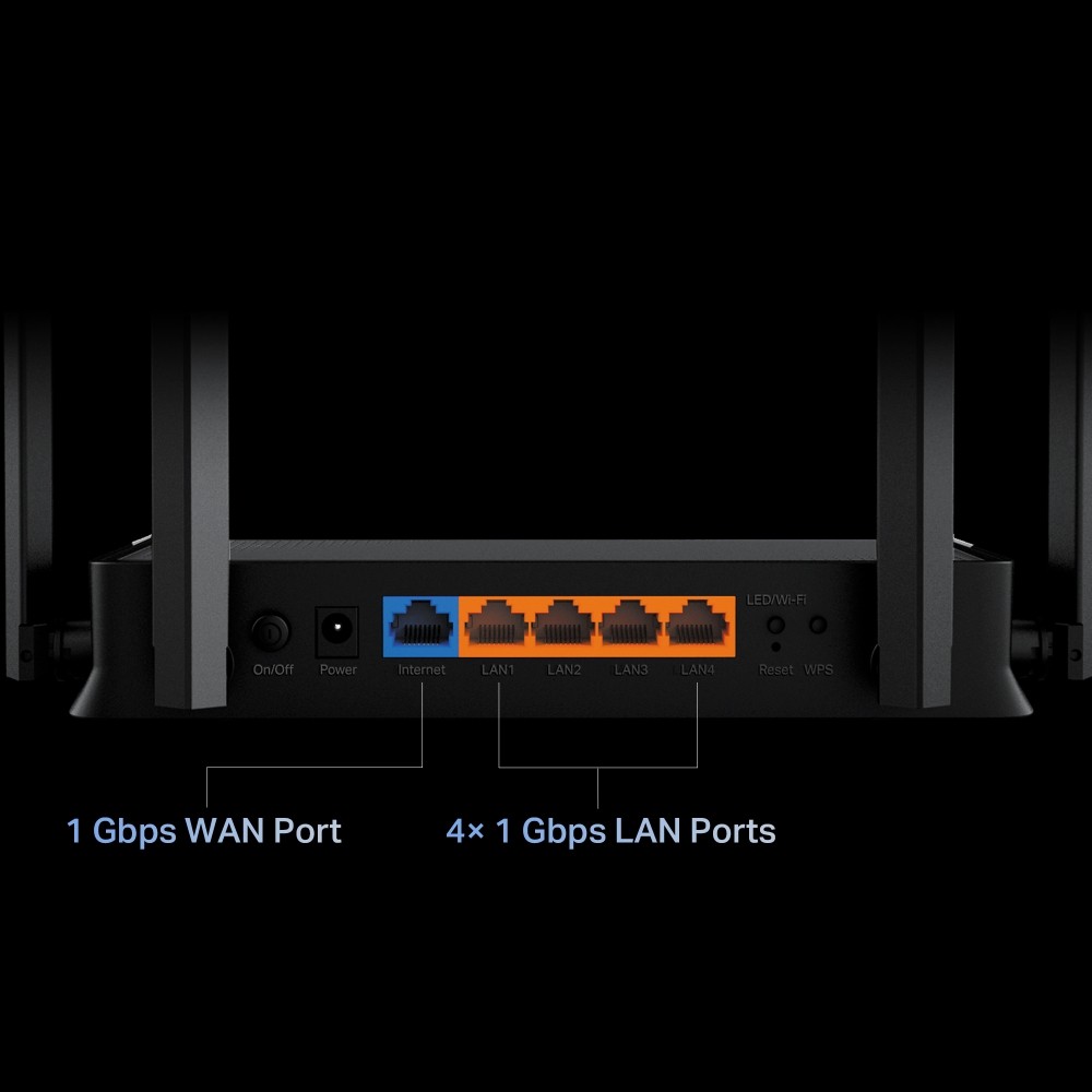 TP-link Archer BE220 BE3600 Dual-Band Wi-Fi 7 Router reliable connections. Gbps WAN Port4× 1 Gbps LAN Ports
