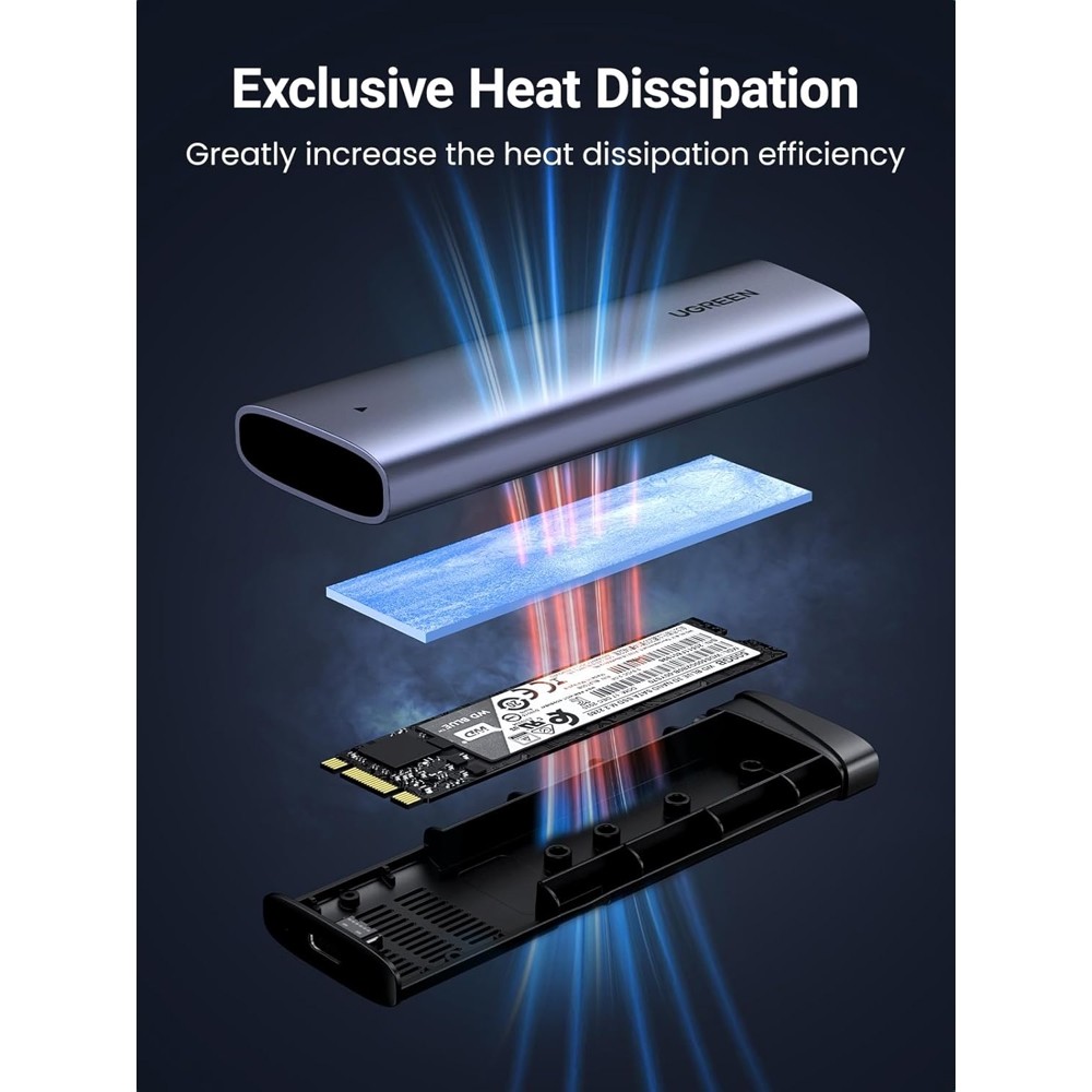 Ugreen CM767 (35267), M.2 NVMe SSD Enclosure, Grey