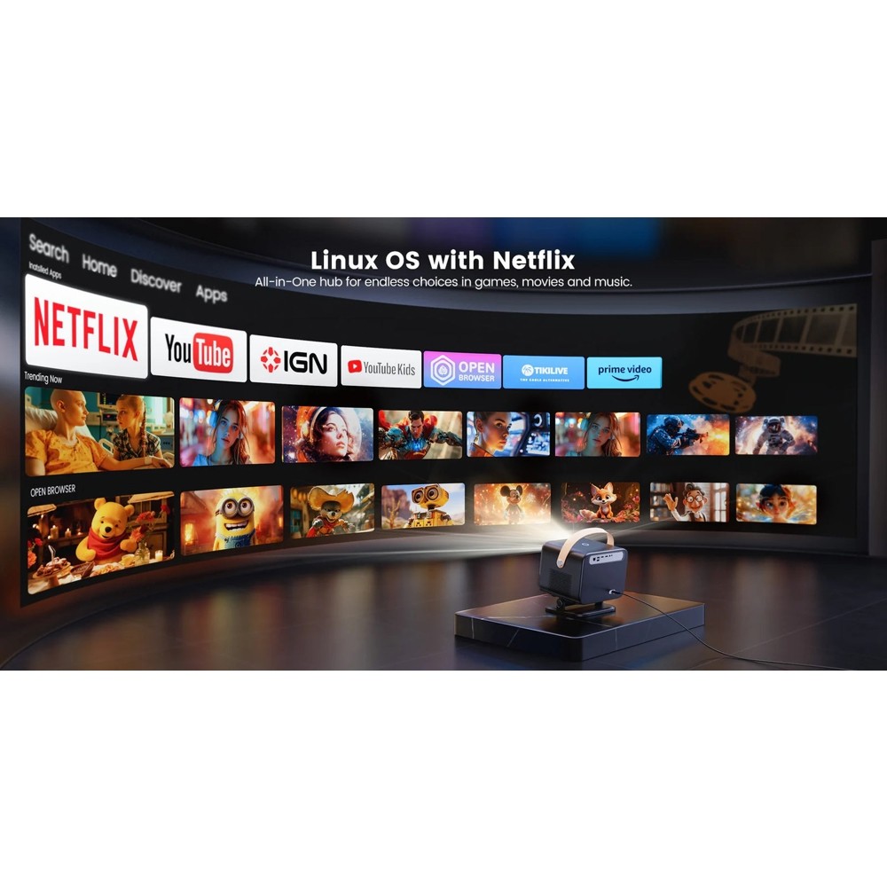 Yaber U12 Home Cinema, LCD Projector, FHD 1920x1080, 700lm, Black