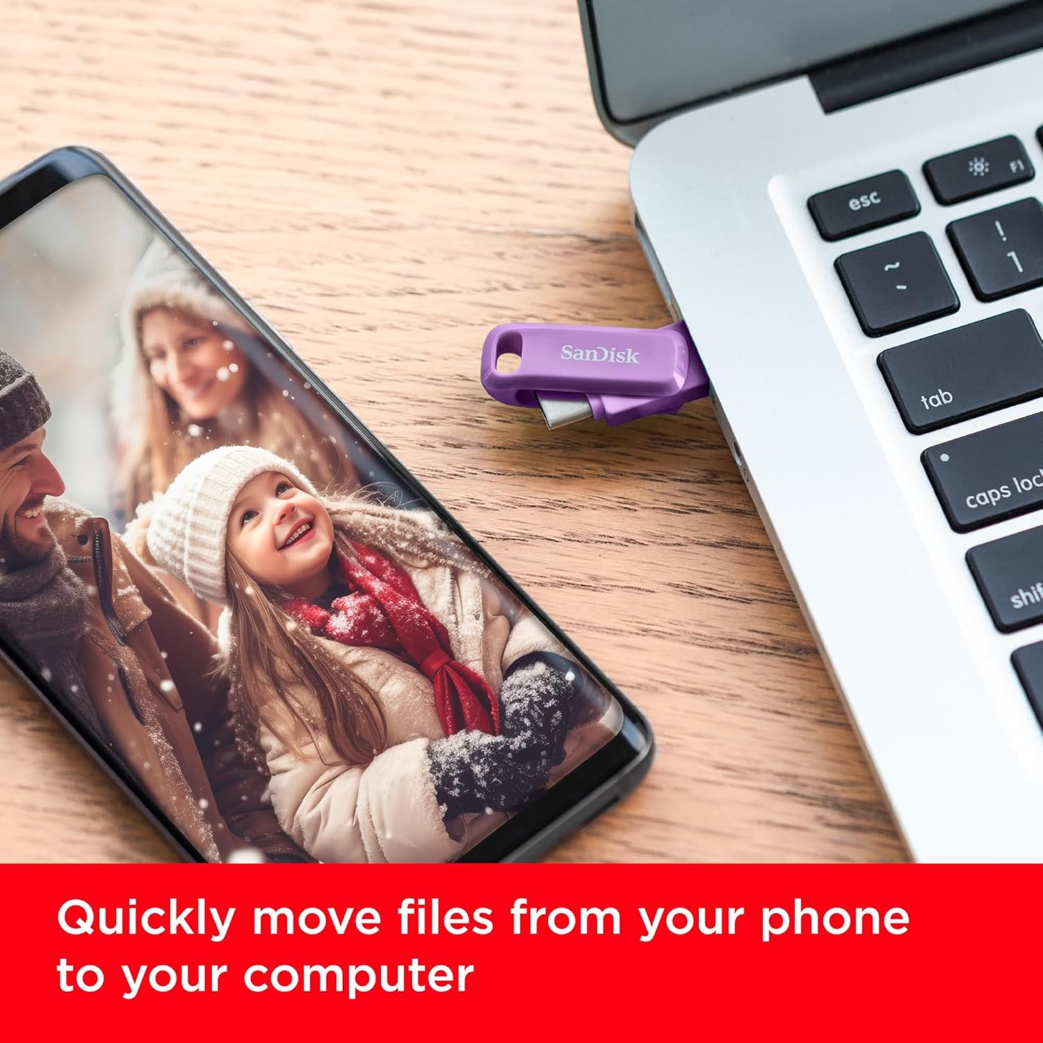 USB Flash Drive/ 256GB/ SanDisk Ultra Dual Drive Go USB Type-C™ - 256GB (Lavender)