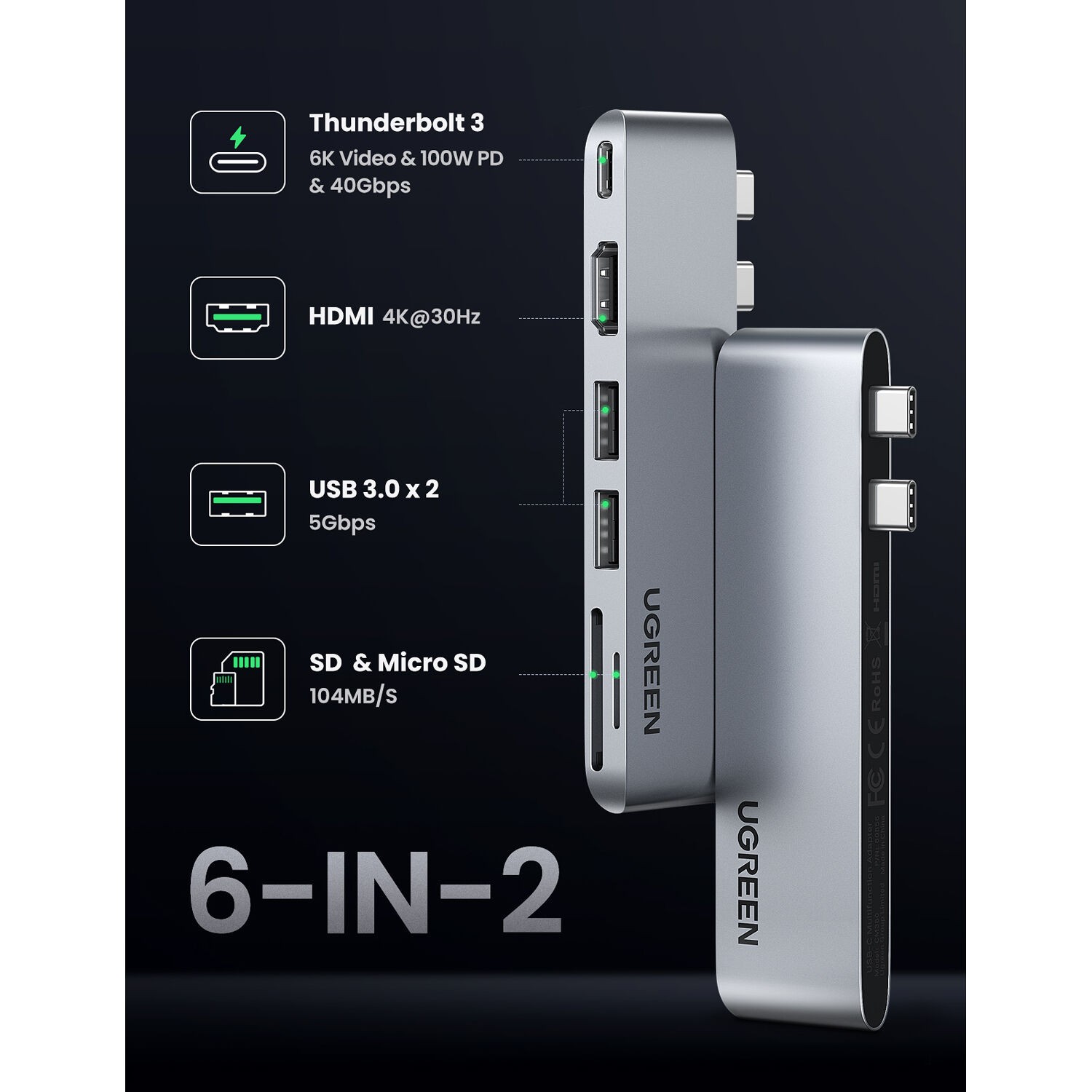 Ugreen (80856) USB-C Multifunction Adapter